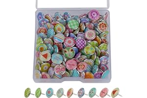 100 piezas Decorativo Chinchetas,MWOOT Moda Clavijas De Empuje Tachuelas de metal Para Mapas Tablero de Corcho Tablón de Anuncios (Estilo B)