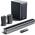 Mivi Fort H350 Soundbar [Just Launched], 5.1 Channel with 3 Built-in Speakers, 2 Satellite Speakers & External Subwoofer, Multiple EQ/Input Modes, Home Theatre 5.1,Made in India Sound Bar