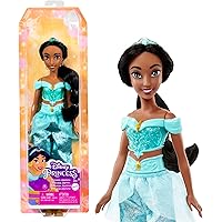 Mattel Disney Princess - Jasmine bambola con capi e accessori scintillanti ispirati al film, giocattolo per bambini, 3+ Anni,