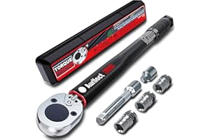 Aurlloct Klucz Dynamometryczny 1/2" 20-230 Nm, Samochodów i Motocykla, Klucz Obrotowy 6-częściowy Czarny