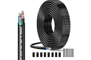 HULUWA Cavo Elettrico 24 AWG 4 x 0,23 mm² UL2464-5 Metri, 4 Conduttori in Rame Stagnato, 300V, Ideale per Illuminazione LED Auto, Casa e Applicazioni Esterne