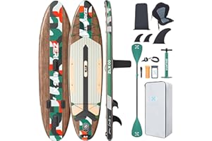 ZLX SUP Board mit Sitz Tragbar Stand up Paddling Board 320cm Stabil Aufblasbares Paddle Board für Erwachsene Familien Anfängerfreundlich, Anti-Rutsch Deck, Pumpe