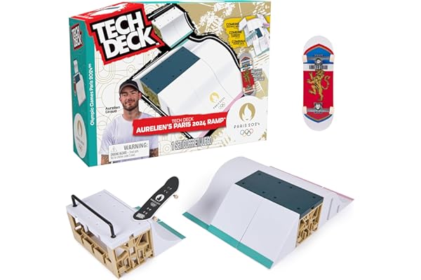 Tech Deck - Finger Skate - Park X-Connect Aurélien Giraud - Produit Officiel sous Licence Jeux Olympiques Paris 2024 - Skatepark Modulable - Mini Skate Doigt - Jouet Enfant - Jeu Enfant 6 Ans et +