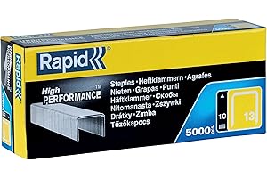 Rapid High-Performance Staples for Textiles, Finewire No. 13, Leg Length 8mm, Staple Gun Staples, Galvanised Steel, 5000 Pieces, Boxed (11835600), Silver