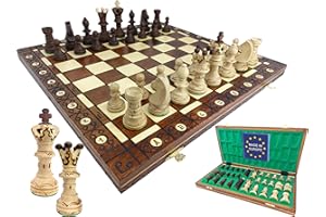 ChessEbook Set di scacchi 52x52 cm. - Scacchiera di legno - Set da scacchi pieghevole - Lavorazione artigianale