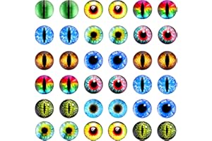 ASTER 20PCS 25mm Large Glass Dragon Eyes Gem Cover Cabochon, Mixed Style, Flatback Evil Eyes for Clay Doll Making, Sculptures, Props, Craft DIY Findings
