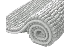 subrtex Alfombrillas de baño de felpilla para baño, Extra Suaves y absorbentes de Agua, Antideslizantes, bañera, Ducha (50 x 80 cm, Gris Claro)