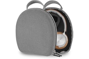 Geekria Etui ochronne kompatybilne ze słuchawkami B&O Beoplay HX, H95, H9, H9i, H8, H8i, H7, H6, H2, zapasowa twarda torba podróżna z miejscem na kable (mikrofibra szara)