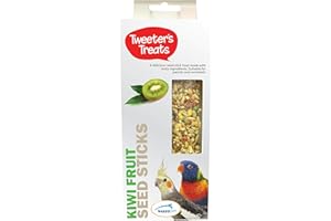 Tweeter's Treats Seed Sticks for Parrots, Kiwi Fruit, 2 Count (Pack of 1)