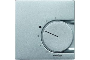 Schneider Electric Merten 536260 Zentralplatte für Raumtemperaturregler-Einsatz mit Wechselkontakt, aluminium, System M, Made in Germany