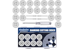 SHENGBENHAO 25MM Diamond Cutting wheel for Dremel Rotary Tool, Cutting Discs with 1/8 inch Mandrel for cutting Stone, Glass, Ceramic, Tile, Marble, Plastic