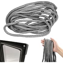 Guarnizione Per Camino 8mm X 3m - Corda In Fibra Di Vetro, Resistente Fino A 550&deg;C, Grigia