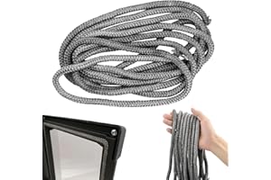 SUITEDGET 1 Piece Sealing Stove Rope 8mm x 3 m Fireplace Sealing Tape, Fire Rope for Wood Burning Stoves Joint Cloth for Stoves Fireplaces Ovens and More