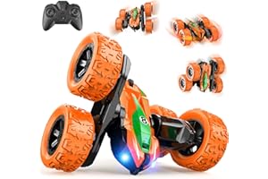 VRXEQI Coche Teledirigido Niños 3-12 Años, 4x4 Coche AcrobáTico RC Crawler Drift Car 360 ° Doble Giro Lateral 2.4GHz Radiocontrol Juguete, Juegos Interior y Exterior Regalo Cumpleaños Navidad Niñas Niños