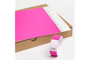 MESSIMO Einlassbänder aus Tyvek ohne Aufdruck 19 x 255 mm - 100 Stück Party Eintrittsbänder - Selbstklebend und Wasserdicht Festival Armbänder - Club Bänder