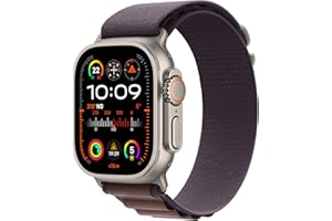 Apple Watch Ultra 2 (49 mm GPS + Cellular) Smartwatch avec boîtier en Titane Robuste et Boucle Alpine Indigo Large. Suivi de l’activité Physique, GPS Haute précision, Bouton Action, Neutre en Carbone