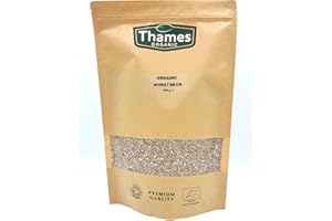 Organic Wheat Bran - No Additives, No Preservatives, Raw, Vegan, GMO Free, Certified Organic - Perfect for Baking and Adding to Smoothies - Thames Organic 600g