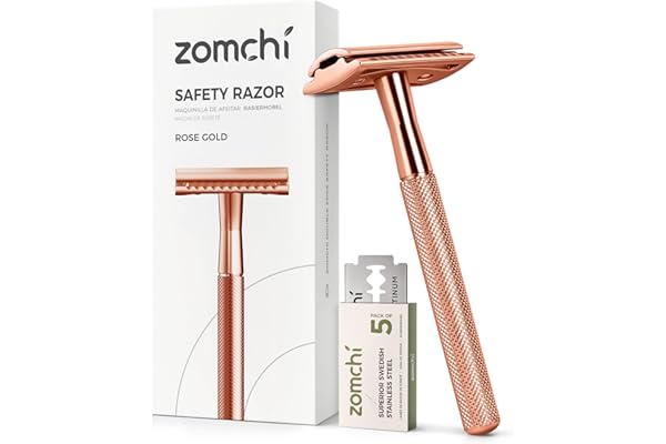 Rasoir de Sécurité à Double Tranche en Métal Or Rose pour Femme Rasage Efficace un Cadeau Délicat pour Soi-même et Autre