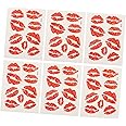 Lurrose 6pcs Red Lips Temporary Tattoo Stickers Water-proof Face Stickers Body Decorations Stickers for Girls Kids