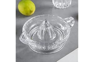 HanOBC Presse-citron manuel en verre avec poignée et bec verseur, presse-agrumes manuel transparent pour jus de fruits, citron vert, orange