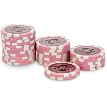 Bullets Playing Cards – Lot De 25 Jetons Poker Céramique Paulie 5K Rose – Véritable Sensation Casino
