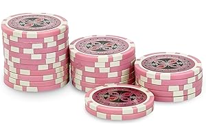 POKEO Rouleau 25 jetons Ultimate Poker Chips 5000 rose
