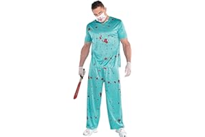 amscan - Unisex Adults Halloween Bloody Surgeon Scrubs Fancy Dress Costume