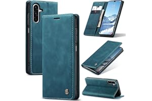 Cracedily Coque pour Samsung Galaxy A17 Pochette, Etui Protection Housse Premium en Cuir PU, Etui à Rabat Pochette de Portefeuille Étui pour Galaxy A17 Case, Bleu Vert