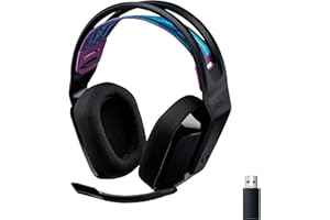 Logitech G G535 LIGHTSPEED Wireless Gaming Headset - Lightweight on-ear headphones, flip to mute mic, stereo, compatible with PC, PS4, PS5, USB rechargeable - Black