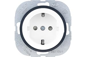 REV 0202020100 Enchufe con Tapa, empotrable, Blanco, ohne USB