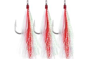 JSHANMEI Bucktail Teasers Fishing Hook Open Eye Hooks Saltwater Fishing Plugs Lures
