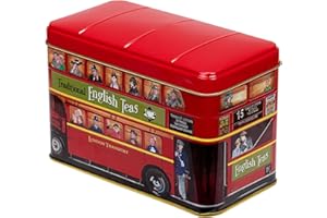 New English Teas London Bus Tea Tin with 25 English Breakfast Teabags