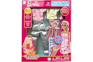 Barbie DIY Urban & Chic Fashion Designer Set – 80-Piece Custom Outfit Kit | Includes Dress, Tops, Leggings, Gold Letters, Stickers & Stamp | Creative Barbie Fashion Toy for Kids Ages 5+