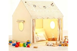 STRIXORN Tienda de campaña para niños y niños, con cadena de luces LED y bandera colorida, tienda de lectura y sala de juegos, casa de juegos infantil, decoración para niños y niñas de 3 a 13 años