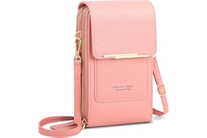 AIFILLE Petit Sac Bandouliere Telephone Portable Femme Fille Portefeuille Sac À Bandoulière en Cuir PU Porte Carte Porte Monnaie Mini Étui Pochette Sacoche pour Femmes Filles