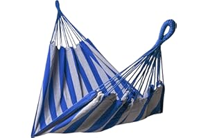 ‎KRONENBURG Kronenburg Mehrpersonenhängematte 210 x 150 cm, Belastbarkeit bis 300 kg – Indoor & Outdoor Hängematte Blau/Grau - Farb- und Modellwahl