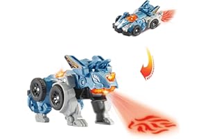 VTech - Switch&Go Dinos Fire, Pincho el tricerátops, Dinosaurios y Figuras de acción, Juguete transformable 2 en 1 Dino-Car para niños +3 años, Versión ESP