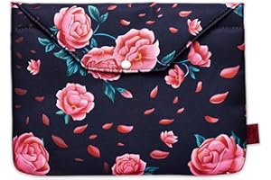 LPARKIN Camellia Kwiatowy pokrowiec na książki, etui na książki w miękkiej okładce, rękawy na książki z wyściełanym zamkiem błyskawicznym, 39 x 25 cm