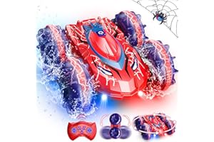 Dreamlandia Voiture Télécommandée Enfant, Spider Jouet Enfant 3 4 5 6 7 8 9 10 Ans Garcon Voiture Telecommandé Amphibien Étanche Jeux Enfant 3-10 Ans Cadeau Garcon Téléguidé Voiture
