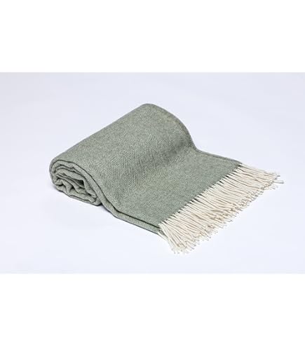 Aran Woollen Mills Coperta patchwork, 100% lana merino, coperta a