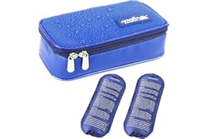 ONEGenug Wasserdicht Insulin Kühltasche Diabetiker Tasche Medikamenten Thermotasche + 2 Kühlakkus (Size M)…