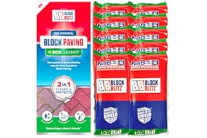 Block Blitz Block Paving Eco Cleaner Treatment: 10 x 390g Pouches – Removes and Prevents Algae, Moss, Black Spot and Weed Growth on 150 Sq/m of Paving