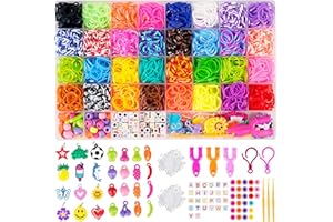 Yiduohua Loom Bands, 2600+ Loom Bands Kit, 32 Color Looms Twist Rubber Band with Letters, Beads and Storage Boxes, DIY Friendship Bracelet Making Set, Suitable for Birthdays, Christmas Gifts