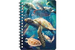 3D LiveLife Jotter - Sea Turtle Swim from Deluxebase. Lenticular 3D Sea Turtle A6 Spiral Notebook with Plain Recycled Paper Pages. Artwork Licensed from Renowned Artist David Penfound