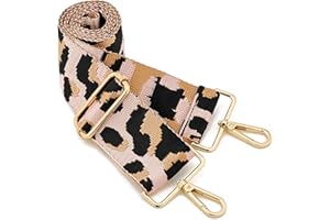 ZOUIQSS Tracolla larga ，Cintura di ricambio regolabile Tracolla per borsa in tela per chitarra a tracolla((5CM) Leopard8)