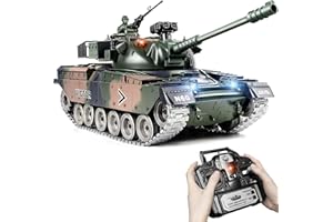 Supdex Carro Armato Telecomandato USA M60 1:18 con Cingoli Robusti, Serbatoio Telecomandato Sparo BB, Fumo, Suoni e Luci Realistici, Carro Armato Radiocomandato 2.4GHz, Batterie Ricaricabili