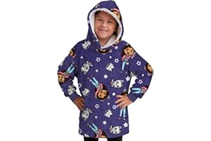 United Labels Gabby's Dollhouse Oversize bluza z kapturem koc z rękawami i kapturem dla dziewcząt, liliowa, przytulna bluza z kapturem, rozmiar uniwersalny, puszysty sweter