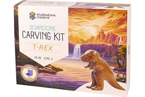 STUDIOSTONE CREATIVE DIY Arts & Crafts Carving Kit Kids Adults Tyrannosaurus (T Rex) Sculpture Soapstone