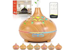 KDISHKRA 550ML Aroma Diffuser für Ätherische Öle, Ultraschall Luftbefeuchter, Fernbedienung, 4 Timer, 7 Farben, Automatische Abschaltung, Duftöl Diffuser Duftlampe für Schlafzimmer, Büro, Spa