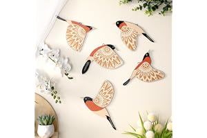 Barydat 5-Piece Wooden Wall Art, Flying Birds, Rustic Wall Decor, Popular Scandinavian Art, Home Decor for Gift, Living Room, Bedroom, Kitchen or Office